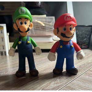 Mario and Luigi Party set PVC 5 inches each Super Mario Bros - Preowned